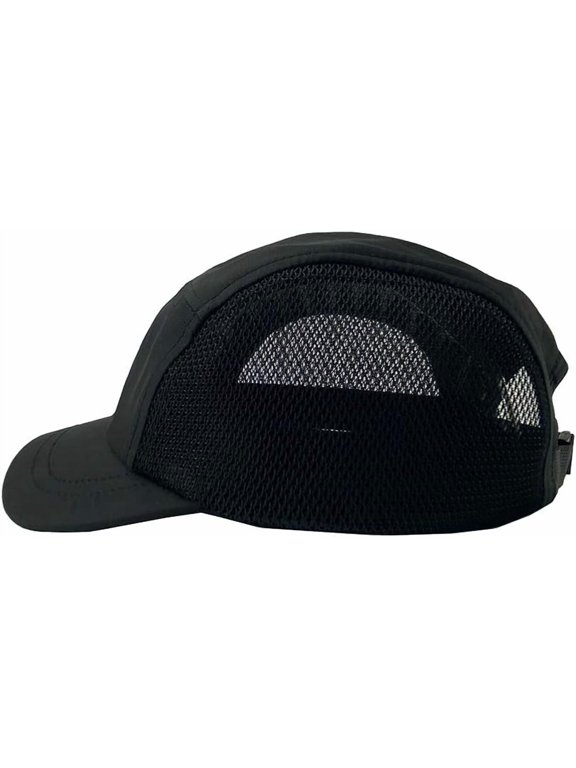 Mesh Trucker Baseball Cap 5 Panel Short Brim Dad Hat Black Cooling Breathable Sun Hat Cap