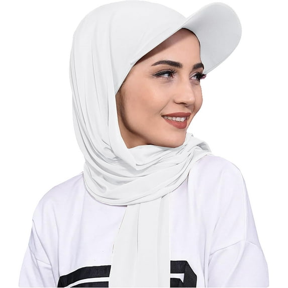 YooGuoGuo Muslim Hijab for Women Baseball Cap & Scarf 2-in-1 Head Scarf Wrap Shawl Head Covering Turban Hat Beanie