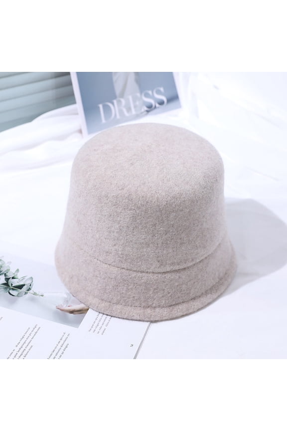 New Australian Wool Basin Hat Autumn And Winter Women Simple And Elegant European And American Feng Shui Bucket Hat