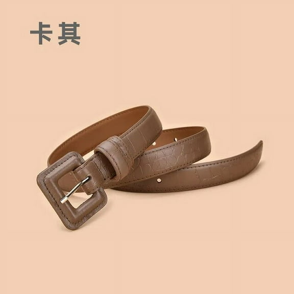 YooGuoGuo New Luxury Designer Women Genuine Leather Belt High Quality Leather Pin Buckle Adjustable Waistband Fashion Fine Lady Jeans Belt