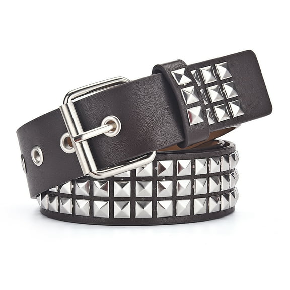 YooGuoGuo New Square Bead Rivet Belt Metal Pyramid Belt Men And Women Punk Hardware Jeans Belt Designer Belt Woman Belts
