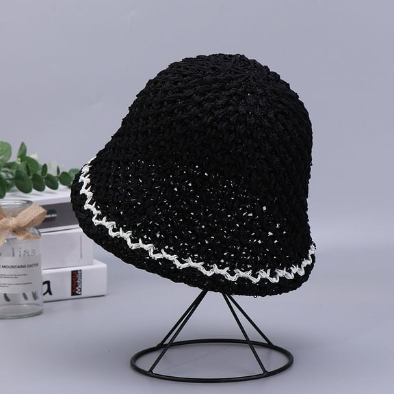 YooGuoGuo New Summer Knitted Colored Striped Breathable Bucket Hat For Women's Outdoor Korean Travel Fashion Round Top Bowl Hat Trend