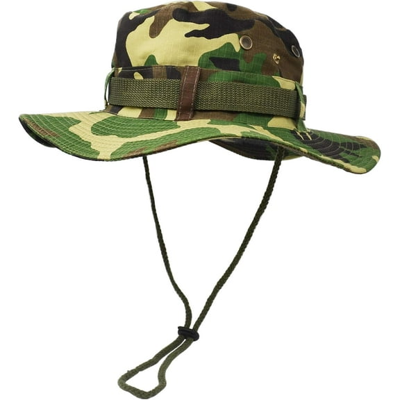 YooGuoGuo Outdoor Wide Brim Sun Protect Hat, Double Layer Classic US Combat Army Style Bush Jungle Sun Cap for Fishing Hunting Camping