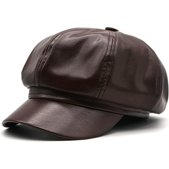 YooGuoGuo PU Leather Beret Hats for Women Painter Newsboy Cap Vintage Beret Female England Style Winter Hat