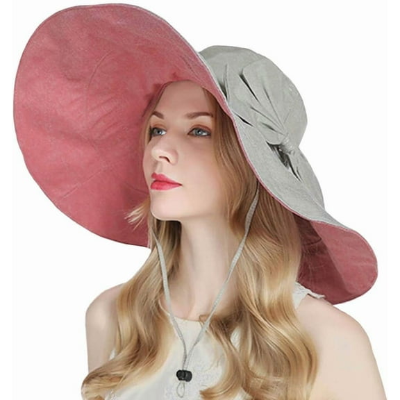 YooGuoGuo Packable Reversible Large Brim Floppy Sun Hat UPF 50 Sun Protection Travel Beach Hat