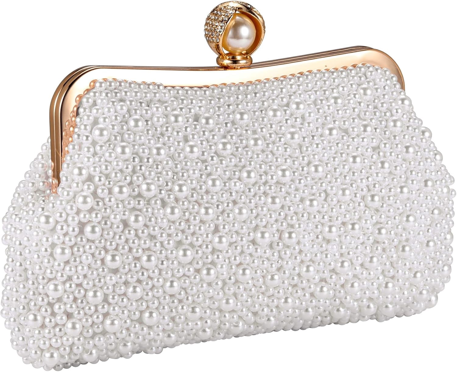 YooGuoGuo Pearl Clutch Purses for Women Evening Handbag Wedding Bridal Crossbody Bag for Party