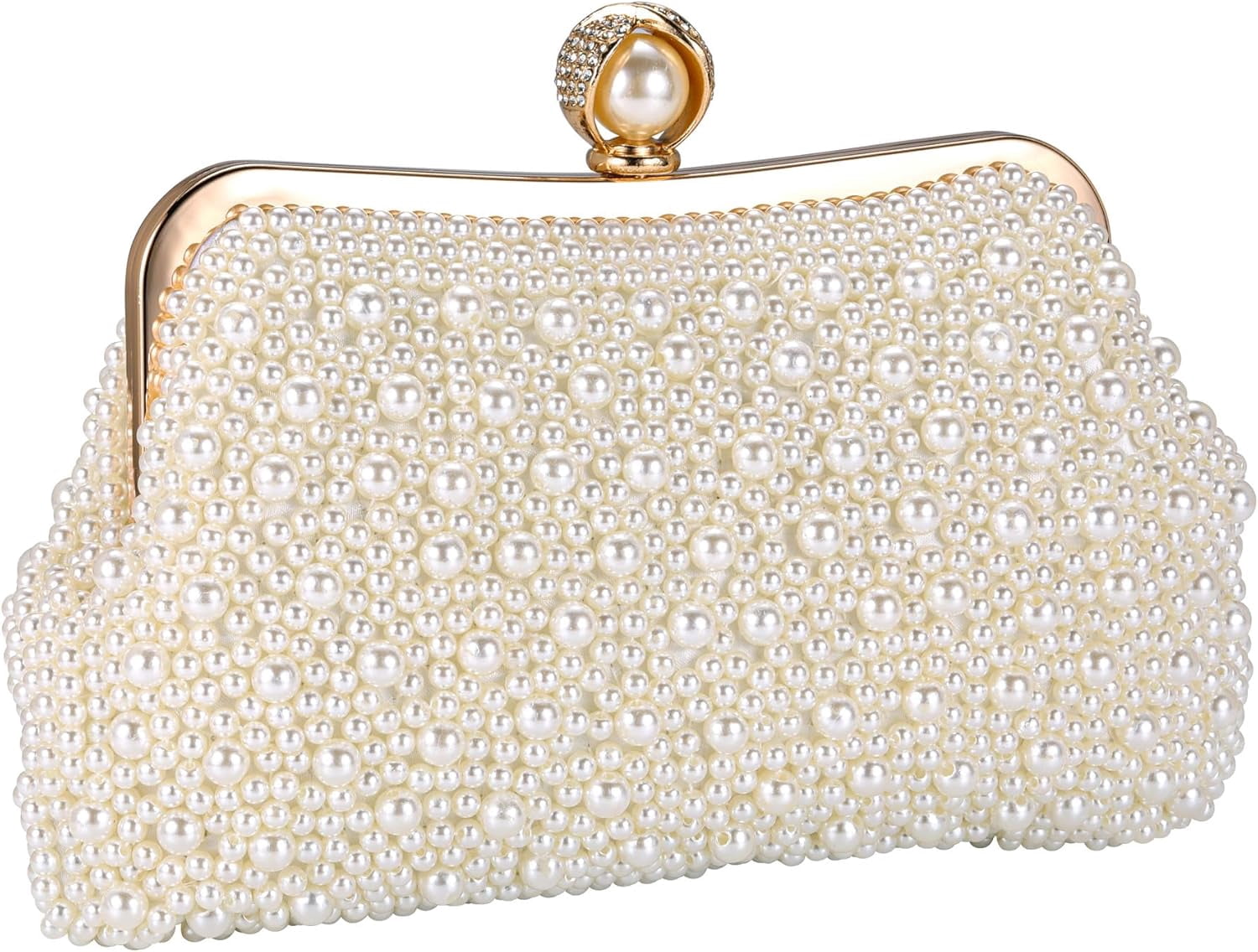 YooGuoGuo Pearl Clutch Purses for Women Evening Handbag Wedding Bridal Crossbody Bag for Party