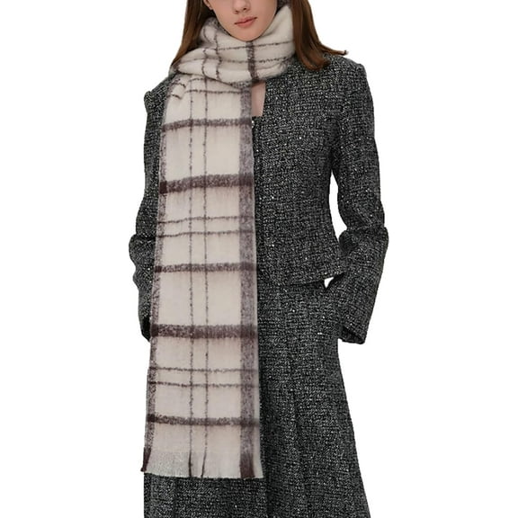 YooGuoGuo Plaid Shawl Wraps for Women Vintage Korean Scarf for Women Large Pashmina Rave Cardigan Cape for Wedding Party Travel