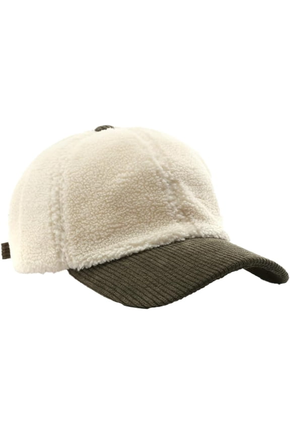 Plush Baseball Cap for Women Men Vintage Trucker Cap Unisex Soft Warm Lamb Wool Hat Corduroy Winter Hat