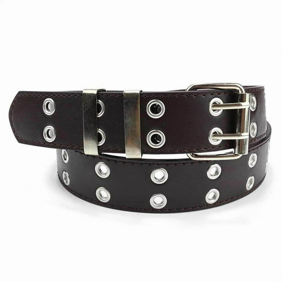 YooGuoGuo Punk Pu Leather Belt For Women Men Double Row Holes Waist Strap Y2K Designer Male Female Jeans Trouser Decorative Waistband