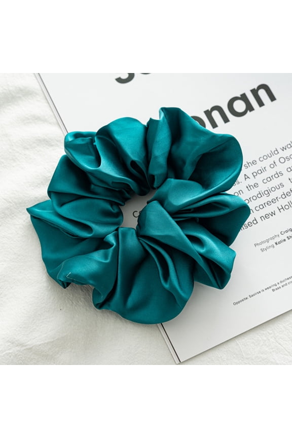 Pure Color Smooth Satin Hair Rope 1PC Oversized Hair Scrunchies Women Elastic Hair Bands Female Girls Ponytail Holder Headdress