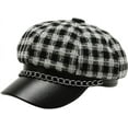 thumbnail image 1 of YooGuoGuo Retro Women's Fiddler Cap Newsboy Hat Visor Berets with Rhinestone Chain Fall Outdoor Flat Paperboy Hats, 1 of 3