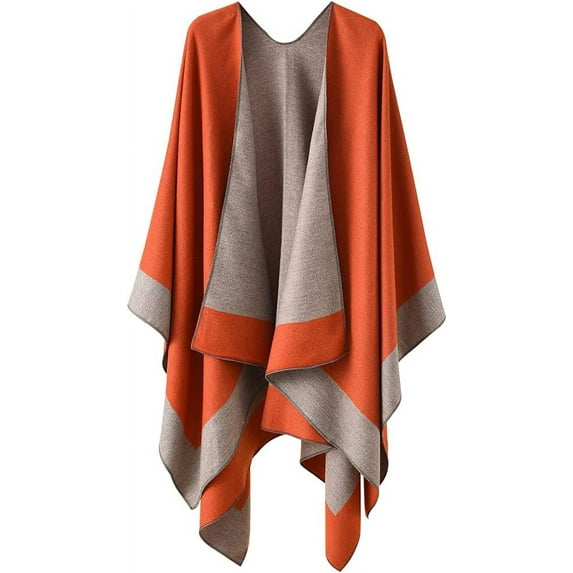 YooGuoGuo Reversible Shawl Wrap for Women Ladies, Open Front Poncho Cape Warm Blanket for Winter Fall