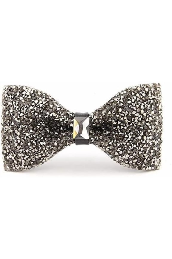 Rhinestone Bow Ties for Men Pre Tied Sequin Diamond Bowties with Adjustable Length - Party Banquet Wedding Bow Tie