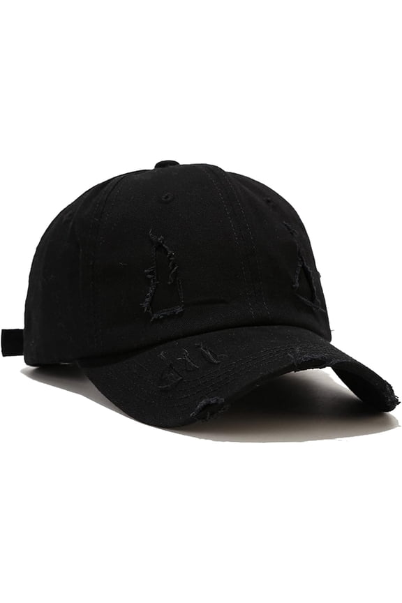 Ripped Patch Baseball Cap Vintage Distressed Low Profile Unstructured Cotton Dad Hat Adjustable for Women Men