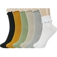thumbnail image 1 of YooGuoGuo Ruffle Socks Women - Turn-Cuff Frilly Sock - Lightweight Cotton Socks, 1 of 6