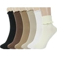 thumbnail image 1 of YooGuoGuo Ruffle Socks Women - Turn-Cuff Frilly Sock - Lightweight Cotton Socks, 1 of 6