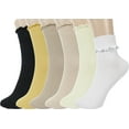 thumbnail image 1 of YooGuoGuo Ruffle Socks Women - Turn-Cuff Frilly Sock - Lightweight Cotton Socks, 1 of 6