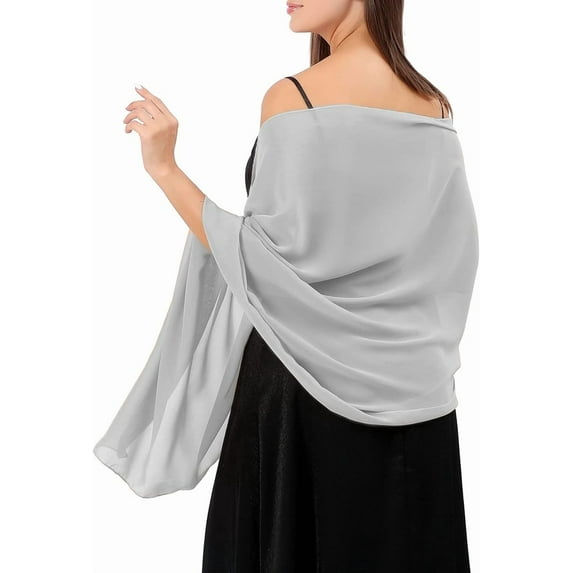 YooGuoGuo Sheer Chiffon Shawls and Wraps for Evening Dresses Wedding Party Scarf Bridal Stole Accessories for Bride and Women