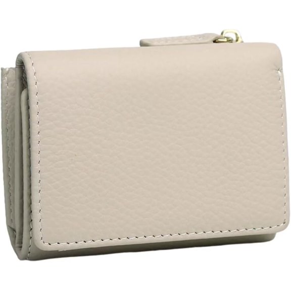 YooGuoGuo Small Wallet for Women RFID Blocking Genuine Leather Card Holder Minimalist Tri-Fold Purse with Zipper Coin Pocket