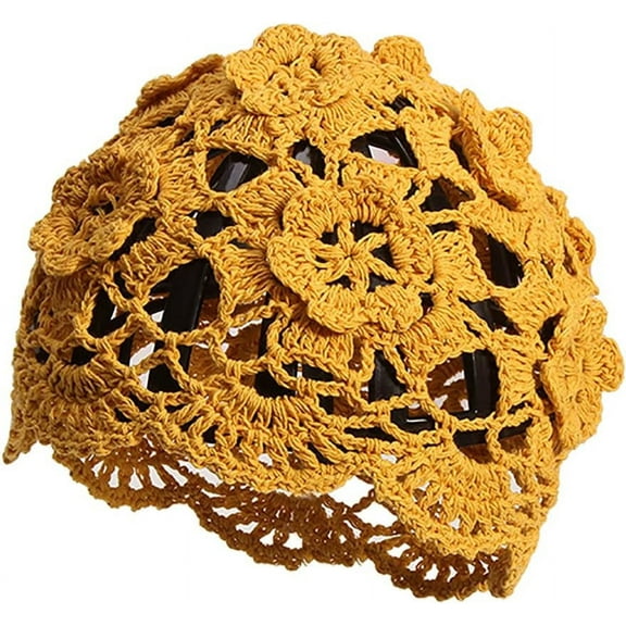 YooGuoGuo Soft Crochet Beanie Hat for Women Ladies Girls Solid Color Beige Knitted Cutout Slouchy Skull Cap