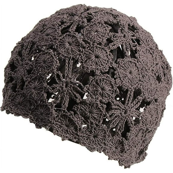 YooGuoGuo Soft Crochet Beanie Hat for Women Ladies Girls Solid Color Beige Knitted Cutout Slouchy Skull Cap