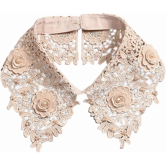 YooGuoGuo Solid Color Hollow-Out Floral Peral Decorative Detachable Fake Collar Choker Blouse Collar for Women Girls