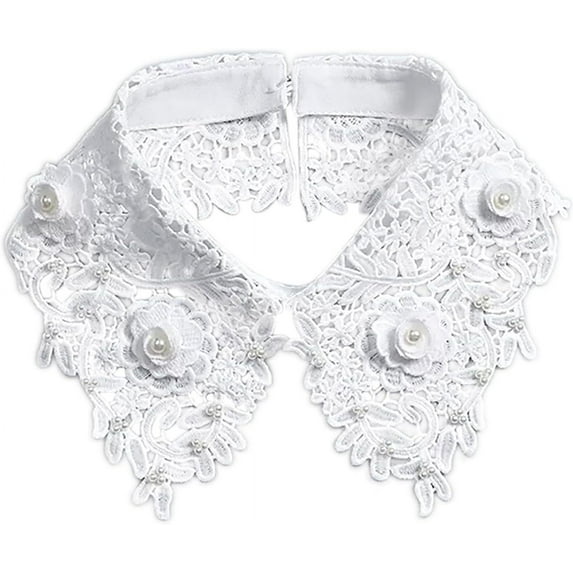 YooGuoGuo Solid Color Hollow-Out Floral Peral Decorative Detachable Fake Collar Choker Blouse Collar for Women Girls