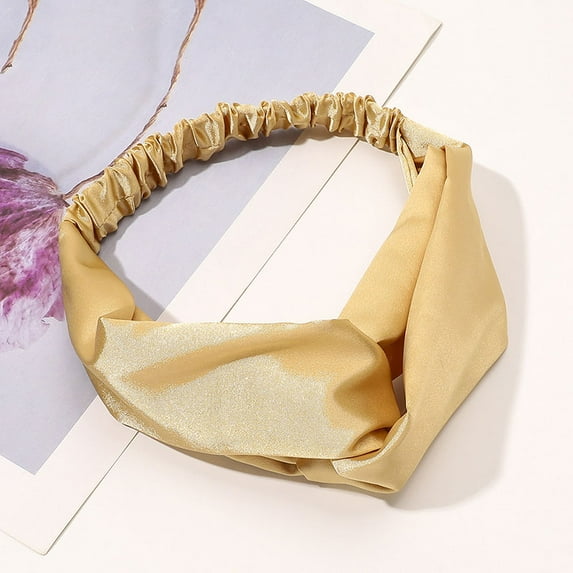 YooGuoGuo Solid Color Satin Silk Cross Knotted Hairbands Silky Luxury Brand Women Headband Makeup Bath Elastic Hair Bands Turban Headwrap