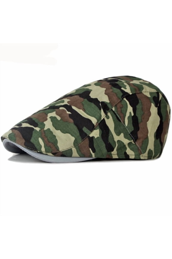 Spring Summer Men Women Sun Hat Vintage Camo Camouflage Beret Cap Adjustable Newsboy Ivy Flat Cap Army Military Beret Men