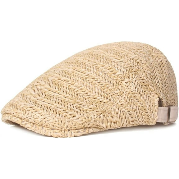 YooGuoGuo Straw Beret Newsboy Hats for Women Men Summer Beach Mesh Flat Cap Solid Plain Sun Hat Adjustable