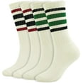 thumbnail image 1 of YooGuoGuo Striped Crew Socks Women - Retro Novelty Socks - Stretchy Casual Athletic Cotton Sock Size 5-11, 1 of 6