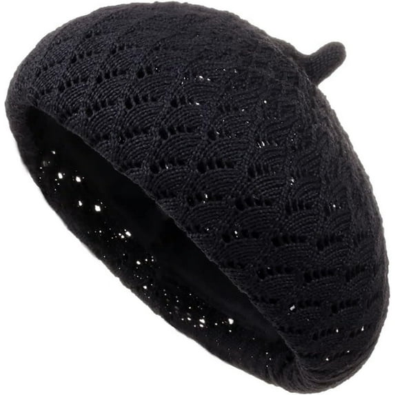 YooGuoGuo Summer Beret Hats for Women Fashionable French Style Beanie Hat Ladies Girls Crochet Cutout Knit Painters Cap