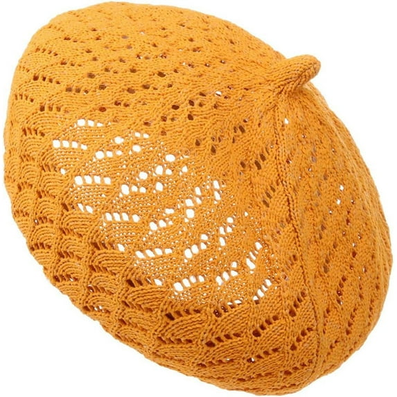 YooGuoGuo Summer Beret Hats for Women Fashionable French Style Beanie Hat Ladies Girls Crochet Cutout Knit Painters Cap