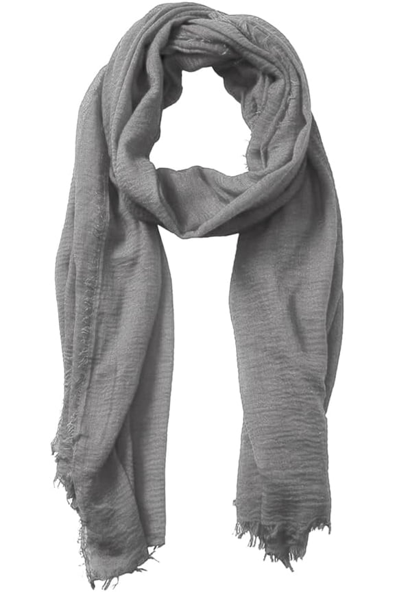 Summer Cotton Blend Solid Scarf Long Shawl Wrap 70"×35"