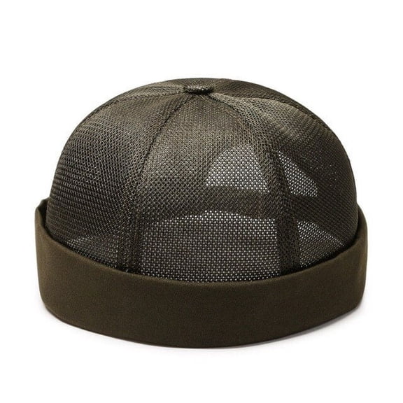 YooGuoGuo Summer Men Women Brimless Mesh Melon Skin Hat Cap Beanie Hip-hop Hat Casual Fashion Outdoor Breathable Mesh Hat Without Visor