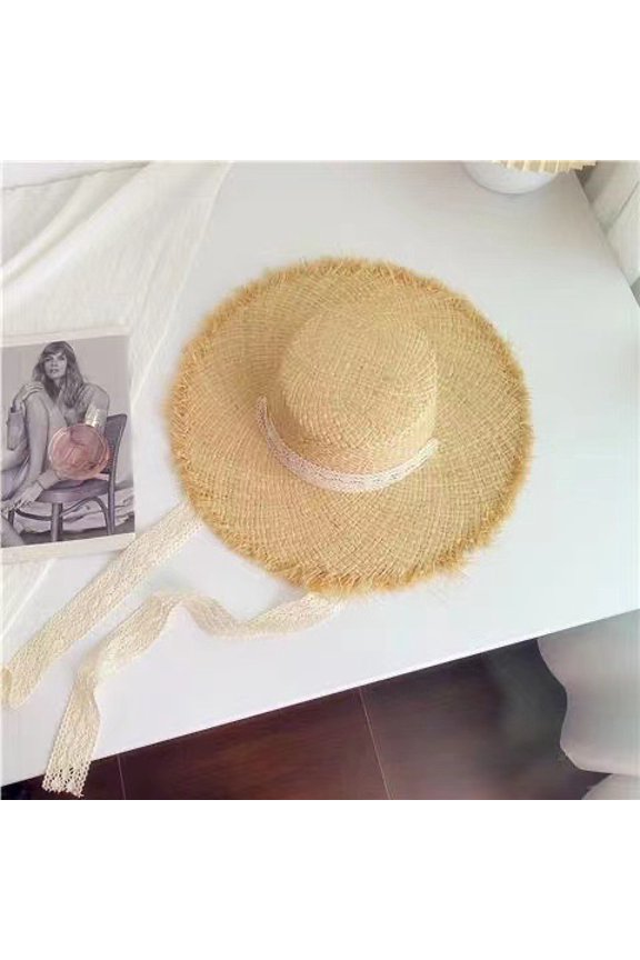 Summer Wind Hat Big Cave, Mao Bian Lafite Paifang Hat Female Beach Hat Out Of The Sea Resort Sunscreen Slipper
