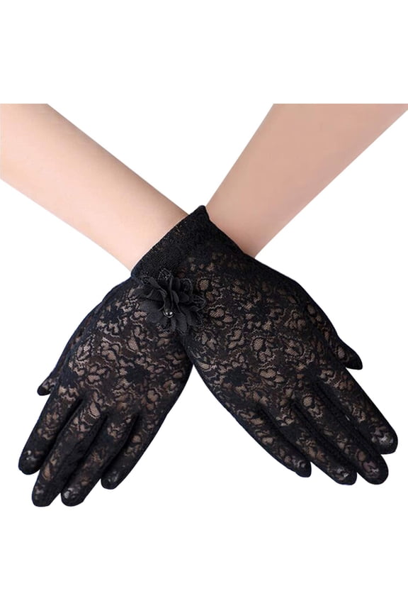 Summer Women Sun UV Protection Lace Gloves Ladies Short Driving Gloves Touch Screen