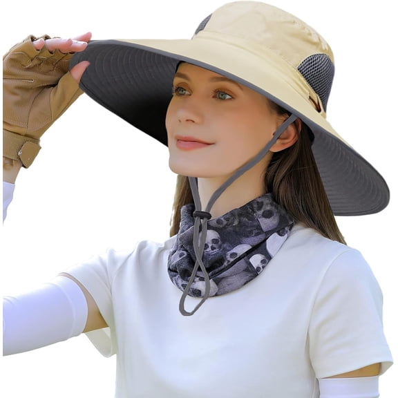 YooGuoGuo Sun Hat for Men Women Wide Brim Bucket Hat UV Protection Water Repellent Ventilated Hat for Fishing Hiking Garden Beach