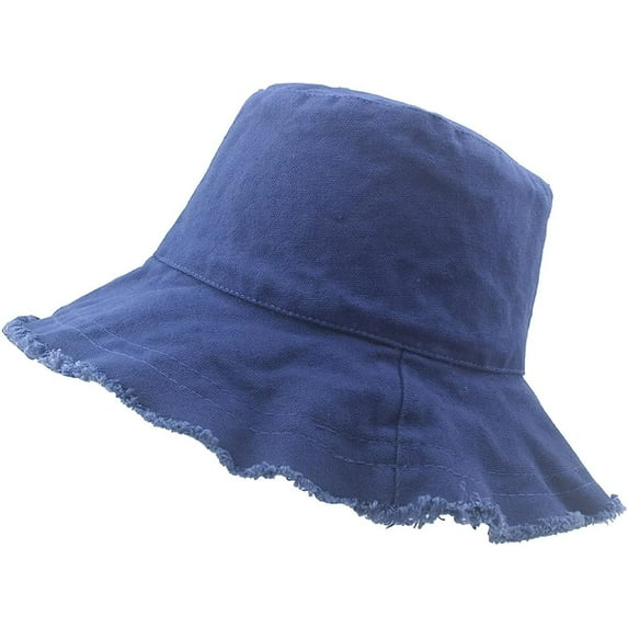 YooGuoGuo Sun Hats for Women Bucket Hat Frayed Edge Summer Casual Wide Brim Cotton Beach Vacation Travel Accessories Canvas Headwear
