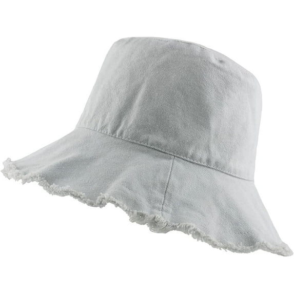 YooGuoGuo Sun Hats for Women Bucket Hat Frayed Edge Summer Casual Wide Brim Cotton Beach Vacation Travel Accessories Canvas Headwear