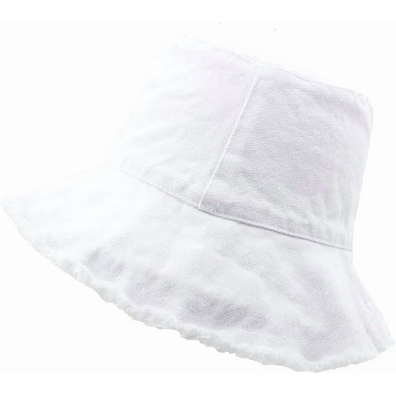 YooGuoGuo Sun Hats for Women Bucket Hat Frayed Edge Summer Casual Wide Brim Cotton Beach Vacation Travel Accessories Canvas Headwear