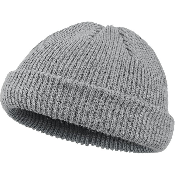 YooGuoGuo Swag Short Fisherman Beanie for Men Women, Rolled Cuff Harbour Hat Wool Knit Cuff Winter Warm Ski Skull Hat Cap