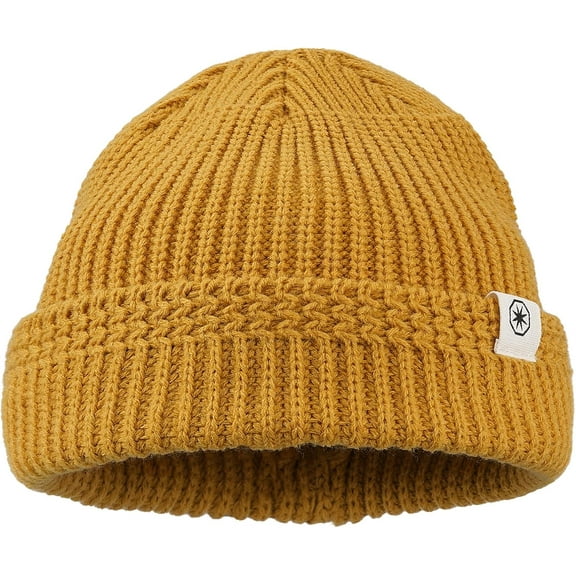 YooGuoGuo Swag Short Fisherman Beanie for Men Women, Rolled Cuff Harbour Hat Wool Knit Cuff Winter Warm Ski Skull Hat Cap