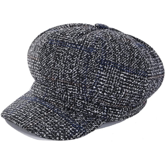 YooGuoGuo Thick Plaid Woolen Newsboy Cap Vintage Casual Visor Berets 8 Panel Paperboy Hats for Women Ladies