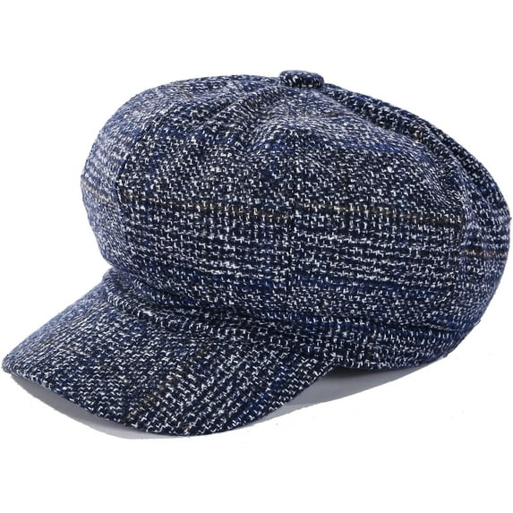 YooGuoGuo Thick Plaid Woolen Newsboy Cap Vintage Casual Visor Berets 8 Panel Paperboy Hats for Women Ladies