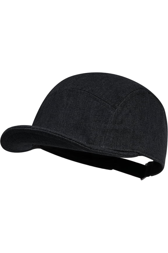 Trucker 5 Panel Hat Short Bill Cadet Cap Denim Baseball Hat Unstructured Cotton Dad Hats Snapback Fitted Flat-Bill Cap