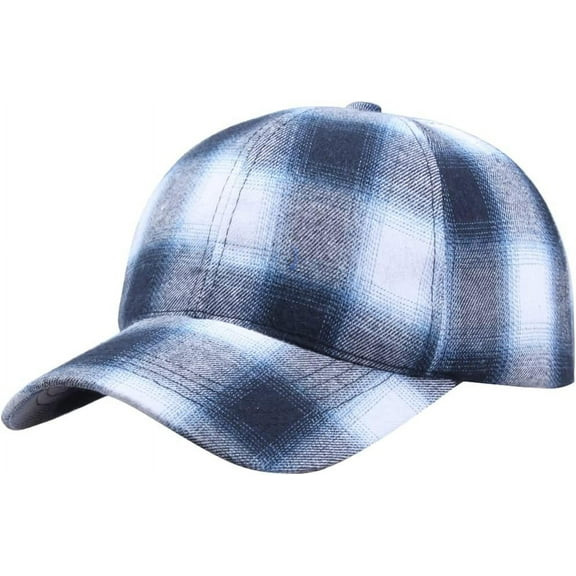 YooGuoGuo Unisex Casual Plaid Baseball Cap Hats for Women Men Fitted Outdoor Trucker Hat Stripe Checked Print Dad Hat Adjustable