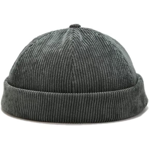 YooGuoGuo Unisex Corduroy Brimless Beanie Hat Adjustable Rolled Cuff Retro Docker Caps for Women Men