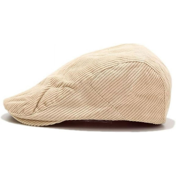 YooGuoGuo Unisex Corduroy Flat Newsboy Cap with Snap Button Vintage Driving Hat for Women Men